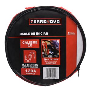 Cable de Iniciar Ferrenovo 10 AWG 120A – 2.5 Mts