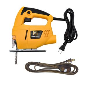 Kit Sierra Caladora 500w + Extensión 1.2m 3 Tomas Dorada