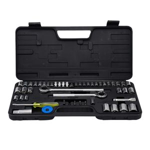 Kit Gato Hidráulico 2T + Juego De Copas Ratchet 52 Pzas + Cruceta