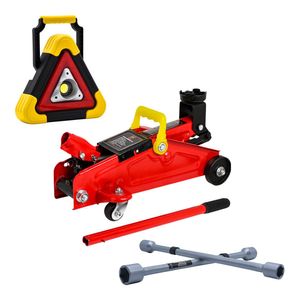 Kit Gato Hidráulico 2T + Luz De Emergencia + Cruceta Galvanizada