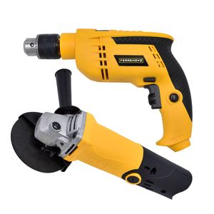 Kit Pulidora 4-1/2" 550W + Taladro De Impacto 1/2" 550W 110V/60Hz