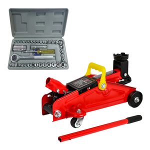 Kit Gato Hidráulico 2T + Juego De Copas Ratchet 40 Pzas